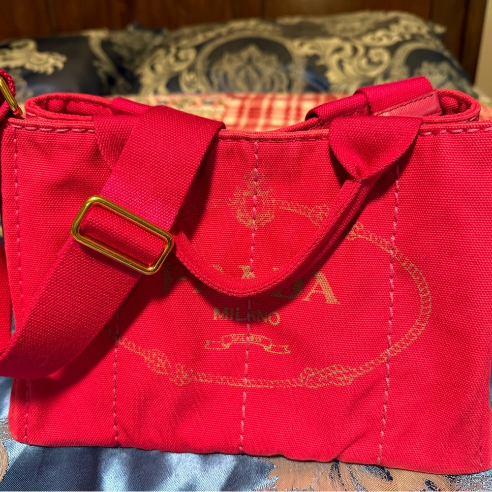 ❤️AUTH. PRADA Canapa PM Hand Bag Canvas 2way❤️ - Picture 12 of 12